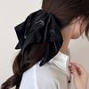 Coletero de cuero plateado para el pelo, accesorio para el pelo de celebridades de Internet (2024), banda elástica de goma para el pelo de mujer