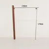 Estante de Exhibición para Tienda de Ropa Montado en Pared Acero Inoxidable Perchero Color Madera de Nogal Vintage Piso de Exhibición Ropa para Mujer