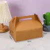 Caja de papel kraft portátil, rollo de pastel, mousse, pastelería, embalaje de comida para llevar, embalaje para hornear, cartón.