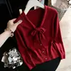 Tiro real Otoño/Invierno 2026 Suéter Engrosado de Punto de Lana Holgado Ropa de Punto Elegante con Línea Abrigo de Punto para Mujer