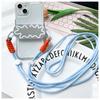 Espelho pequeno amor telefone clipe traseiro crossbody cordão destacável ajustável azul pequeno espelho personalizado anti-perdido Universal