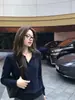 Suéter de Punto con Cuello Polo Estilo Old Money Coreano Retro para Mujer Otoño Invierno Holgado de Manga Larga Solapa Suéter de Cachemira Capa Interior