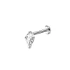 Aretes de Titanio F136 Piedra de Cometa Circonita Forma de Diamante Aretes para Hélice Corporal Hilo Cuerpo de Aleación de Titanio G23 Joyería para Perforación Corporal Transfronterizo