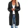 En Stock Prendas de Punto de Exportación Europea y Americana Otoño e Invierno 2026 Suéter Largo de Punto Trenzado para Mujer Nuevo Producto de Amazon Cárdigan de Botones Moderno