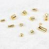 Banhado a ouro com preservação de cor, cobre banhado a ouro, contas de bambu, espaçadores de anel duplo, furo grande de três fios, ouro, acessórios para piercing de joalheria DIY