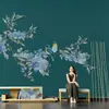 Nuevo Estilo Chino Flor y Pájaro Papel Tapiz Fondo de TV Papel Tapiz Sala de Estar Sofá Dormitorio Decoración Mural Película y Televisión Tela de Pared Relieve