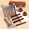 Bestseller transfronterizo set de 14 brochas de maquillaje para principiantes, incluye brochas para polvo suelto, sombra de ojos, base de maquillaje, con bolsa de maquillaje para almacenamiento y herramienta tipo esponja
