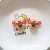 Boneca dos desenhos animados resina jóias acessórios diy material elástico hairpin set material urso coelho bunda sul 8