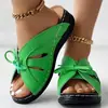 Nuevas sandalias de verano 2024 de comercio exterior boca de pez, chanclas cruzadas, talla grande, lazo, tacón de plataforma inclinada, línea de balanceo, huecas