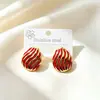 Pendientes de acero inoxidable con esmalte de girasol coloridos europeos y americanos, simples y únicos, exquisitos, de lujo ligero, elegantes y de alta gama