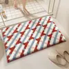 Alfombra de Piso Imitación Cachemira Estilo Coreano, Resistente a Manchas, Felpudo Lavable, Felpudo Absorbente de Agua para Dormitorio, Alfombra de Piso para Baño con Cuadros Simples