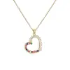 Aogu Simple y Exquisito Chapado en Cobre Oro de 18 Quilates Zircón Colgante de Corazón Collar Moda Femenina Lujo Accesible Versátil Cadena para Clavícula Nuevo