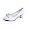 2020 Primavera y Otoño Nuevos Tacón Grueso Tacón Medio Piel Charol Punta Redonda Zapatos Profesionales de Una Capa para Mujer Zapatos de Vestir de Una Capa para Mujer