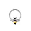 Nuevo Anillo Nasal de Diamante con Incrustaciones de Zirconia Sin Costuras, 3 Zirconias, Abeja Pequeña, Diamante Diablo, Joyería para Piercing del Tabique Nasal