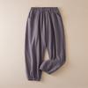 Pantalones de Algodón y Lino, Nuevo Estilo Chino, Ropa Artística Retro para Mujer, Verano Holgados, Adelgazantes, Frescos, de Secado Rápido, Pantalones Largos