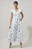Vestido largo sin mangas con estampado floral de moda de marca independiente para mujer, nuevo estilo de vacaciones en la playa de verano 2025 para mujer
