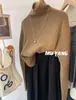 ¡Suéter de cuello alto posición C! Lana de Costilla Gruesa, Capa Base de Invierno Adelgazante y de Corte Holgado para Mujer