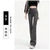 Pantalones de tiburón ligeramente acampanados para mujer, adecuados para usar al aire libre, no incómodos, estilo fino de otoño, de cintura alta, control de abdomen, realce de glúteos, adelgazantes, pantalones de yoga de longitud extendida, pantalones ajustados
