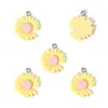 Colgante de Crisantemo Margarita Color Macarrón Simple Accesorios de Joyería Hechos a Mano DIY Collar Pendientes Colgante de Resina W372