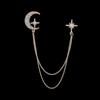 Broche Coreano con Borla Estrella Bamang para Mujer Pin de Estrella Luna con Borla de Cristal Decoraciones para Traje de Hombre Chaqueta de Hombre