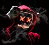 Máscara fluorescente transfronteriza para Halloween, con luz fría y destellos LED personalizados, ideal para fiestas de graduación y fiestas de disfraces.