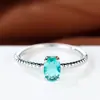 Anillo Rongxing de Cuerda Retorcida Ovalada Simple Piedra Principal Anillo de Cuerda Retorcida Banda Joyería Diaria de Nicho para Mujer