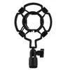 Microfone condensador de gravação ao vivo estrutura à prova de choque metal plástico TF série U87 preto prata clipe de microfone à prova de choque