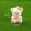 Lindo Colgante de Oso Flocado Tridimensional, Colgante de Mini Muñeca de Aspecto Caro, Colgante para Teléfono Móvil, Llavero, Colgante de Resina