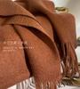 ¡Nivel de palacio! Bufanda Estrecha de Cachemir Puro Arbas Invierno Mujer Pareja Edición Limitada Color Sólido Bufanda Cálida