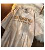 Top Tie-dye Letras Bordadas Roupa de Casal Foto de Namorada Camiseta de Manga Curta Camiseta Básica Solta de Verão Feminina Roupa Feminina