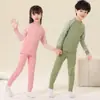 Conjunto de Roupa Íntima Térmica Infantil para Meninas e Meninos, Camiseta e Calça Camada Base para Crianças Mais Velhas e Crianças Pequenas, Roupa de Outono com Mangas Raglan
