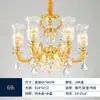 [Transfronterizo] Luminarias de Alta Gama para Restaurante y Sala de Estar, Candelabro de Cristal Dorado para Villa Dúplex, Aleación de Zinc Estilo Europeo