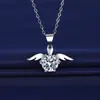 Collar de Moissanita de Imitación de 2 Quilates para Mujer Chapado en Oro Blanco Pt950 Cadena para Clavícula Ocho Corazones y Ocho Flechas Colgante de Circonita Joyería