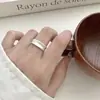 Anillo Doble Capa Escamas de Pez Brillantes para Mujer, Moda Geométrica Versátil Diseño de Nicho Anillo Abierto, Anillo Sencillo y Único para el Dedo Índice