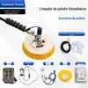 Máquina de Limpeza de Painéis Fotovoltaicos de Cabeça Única, Equipamento de Limpeza com Haste Telescópica Manual Elétrica, Escova de Limpeza Especificamente para Painéis Fotovoltaicos