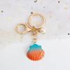 Llavero con colgante de concha de perla de color degradado, serie Ocean, llavero con forma de corazón para niña, Airpods, joyería colgante