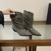 2026 Elegantes Botas Plisadas de Estilo Coreano con Punta Fina y Hebilla para Mujer, Botas Largas de Tacón Grueso de Invierno con Caña Ancha, Botas de Montar, Botas Plisadas