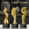 Nueva Medalla de Competencia de Trofeo de Resina Souvenir de Producción Evento de Honor Premio Trofeo con Base de Cristal Personalización