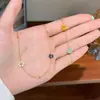 Moderna y Sencilla Versátil Colorida Dopamina Nácar Lapislázuli Flor Collar Lujo Ligero Nicho Gama Alta Cadena para Clavícula