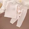 Conjunto de ropa interior de otoño para bebé de alta calidad, seda, cintura alta 61001, protector de abdomen, sin costuras de grado A, manga larga
