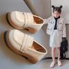 Zapatos de una sola capa para primavera, verano y otoño estilo JK, estilo británico, zapatos pequeños de cuero negro para bebé, zapatos para niñas, mocasines, 2024 Nuevo