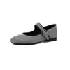 Sapatos Mary Jane peludos estilo francês com bico quadrado, 1,5 cm, nova coleção outono e inverno 2026, simples e versáteis, adequados para todas as estações