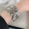 Joyería Transfronteriza de Acero de Titanio Europea y Americana, Pulseras de Diseño de Moda y Exagerado, Pulseras Ajustables de Gama Alta de Nicho que No se Desvanecen