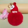 Llavero Colgante de Bolso Esponjoso de Muñeca de Bola de Pelo con Cadena de Bolas Calientes Transfronterizo Joyería de Estilo Adorable para Niñas