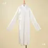 Bata Hanfu estilo Ming de cuello redondo con forro interior, nuevo modelo blanco