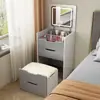Tocador estilo crema minimalista moderno mesa de maquillaje con tapa abatible armario de almacenamiento para apartamento pequeño dormitorio tocador de noche integrado