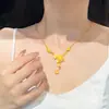 Nuevo Collar de Oro Arena Doble Corazón Una Flecha Diseño de Nicho Cadena para Clavícula de Amor de Gama Alta Joyería de Simulación Venta al por Mayor