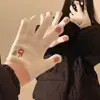 Guantes de Navidad de Muñeco de Nieve Corazón Femenino Guantes de Dedos Divididos para Pantalla Táctil Guantes de Punto Cálidos de Invierno Guantes de Ciclismo a Prueba de Frío para Mujer