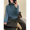 Suéter Grueso de Cuello Alto Holgado Estilo Perezoso para Mujer de Invierno 2025 Nuevo Camiseta Básica Popular de Gama Alta para Otoño e Invierno