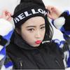 B039-2 Coreia estilo Harajuku faixa esportiva de Nova York lã tricotada elástica versão larga tendência faixa de cabelo com letras